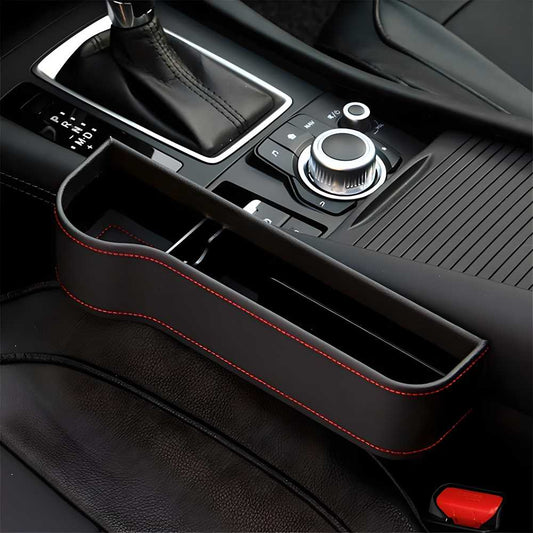 Seat Pockets PU Leather Car Console Side Organizer