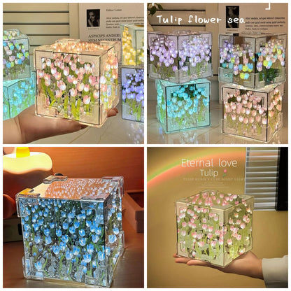 Decorative Tulip 3D Mirror Lamp